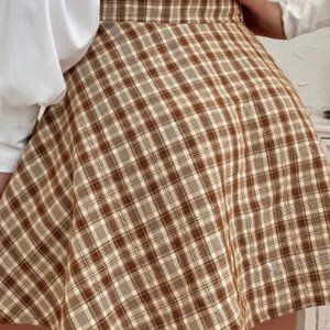 Plaid Print A-line Skirt